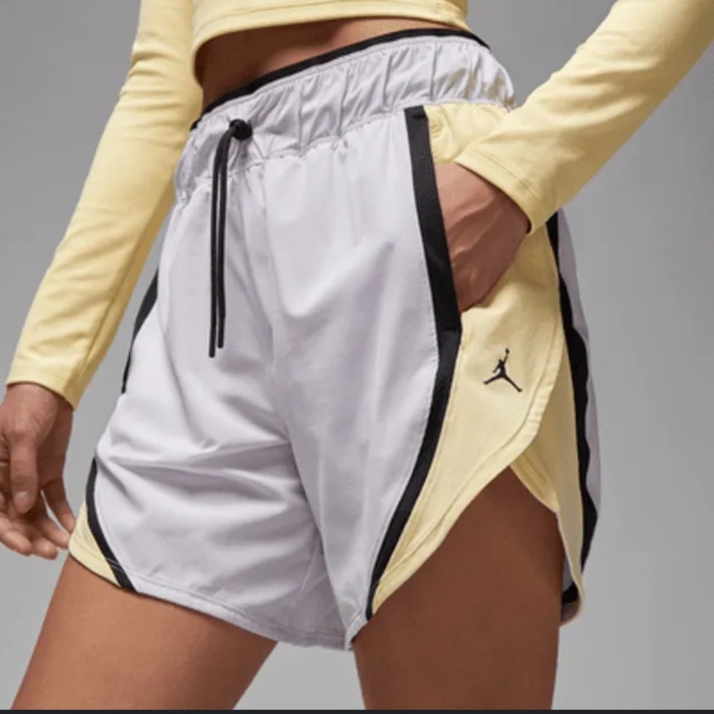 Jordan Women's Athletic Shorts in Lavender and Yellow